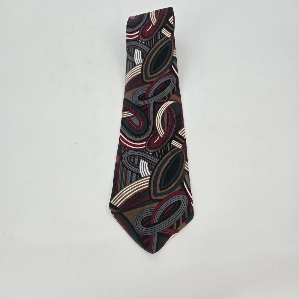 Milano Uomo Tie Abstract Geometric 100% Silk Made USA Robert Talbott RITZ